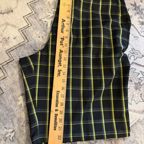 Adidas Mens Yellow & Black Plaid Golf Shorts Size 38 Polyester Blend - Picture 7 of 7
